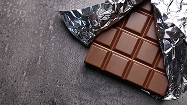 Half opened chocolate bar