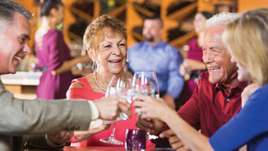 older couples dining