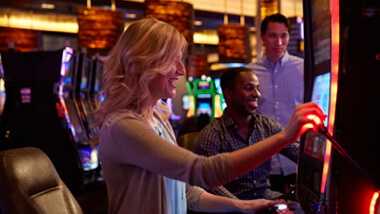 Woman playing slots